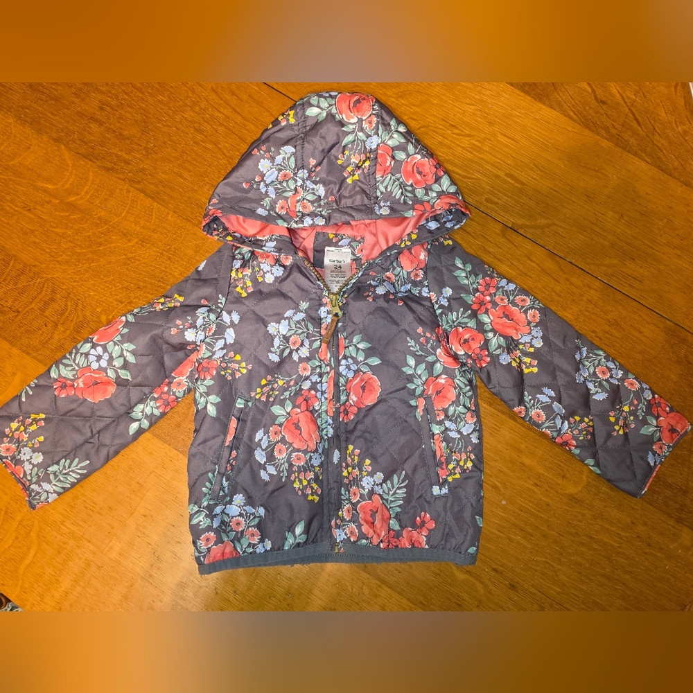 Infant Girl's Quilted Floral Full-Zip Jacket CARTER'S 24 Months